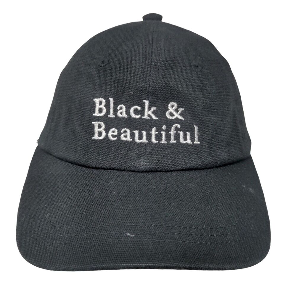 Black & Beautiful Fitted Sun Visor Hat Cap Black One Size Embroidered Lined
